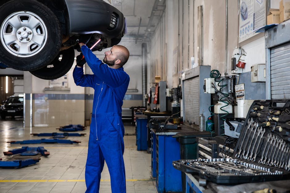 Professional automotive restoration workshop